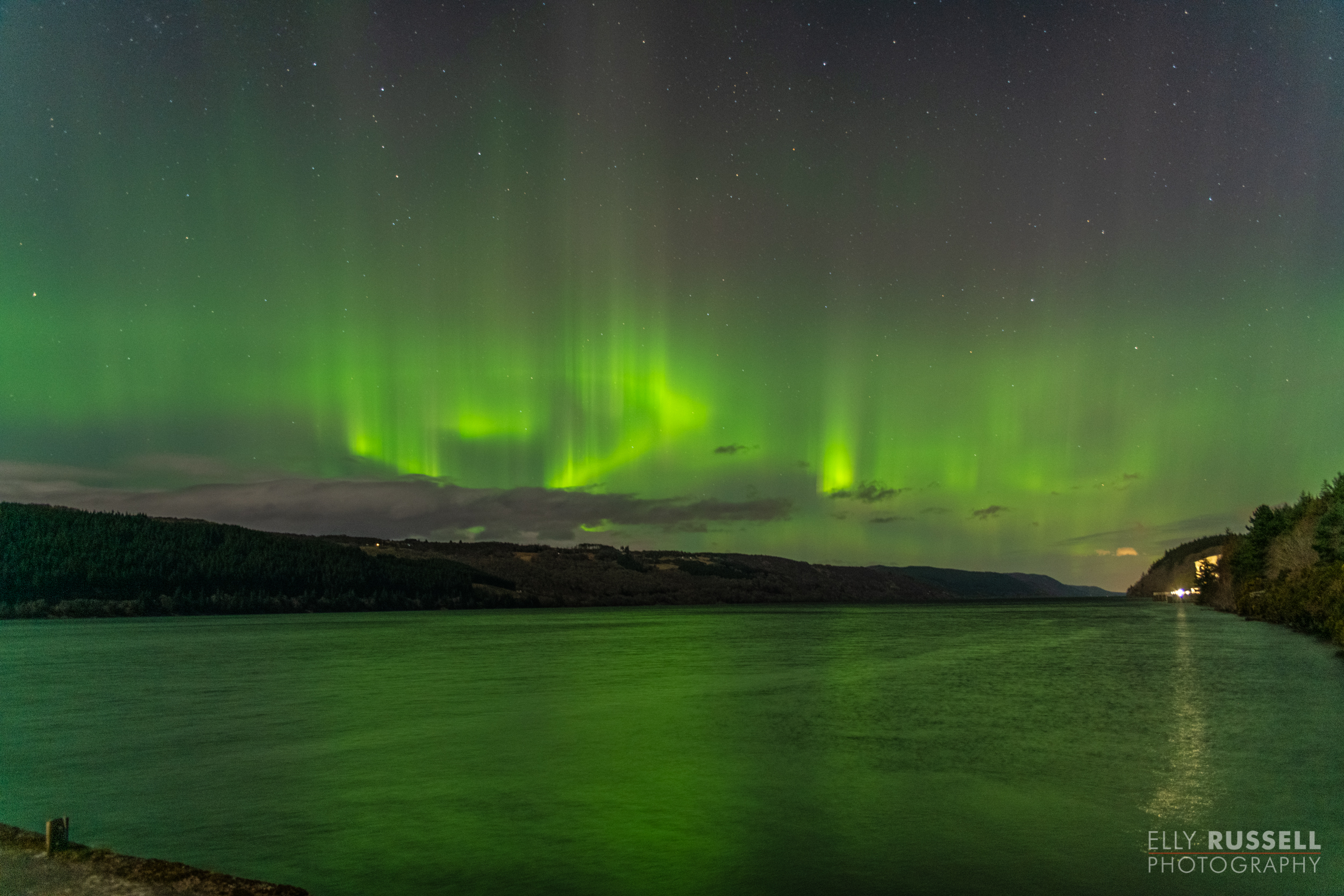 Northern Lights over Loch Ness